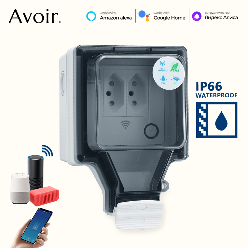Outdoor Power Outlet With Remote Control - Avoir Tuya Wifi Smart Socket IP66