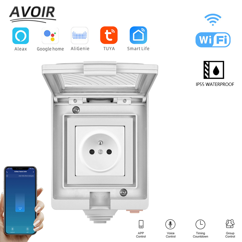 Outdoor Power Outlet With Remote Control - Avoir Tuya Smart Power Sockets FR