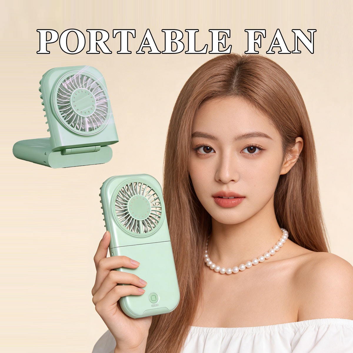 Outdoor Power Timer - Foldable Handheld Desktop Fan USB Charging