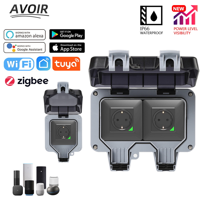 Avoir Tuya Zigbee Electrical O - Outdoor Power Outlet With Remote Control 评论和价格