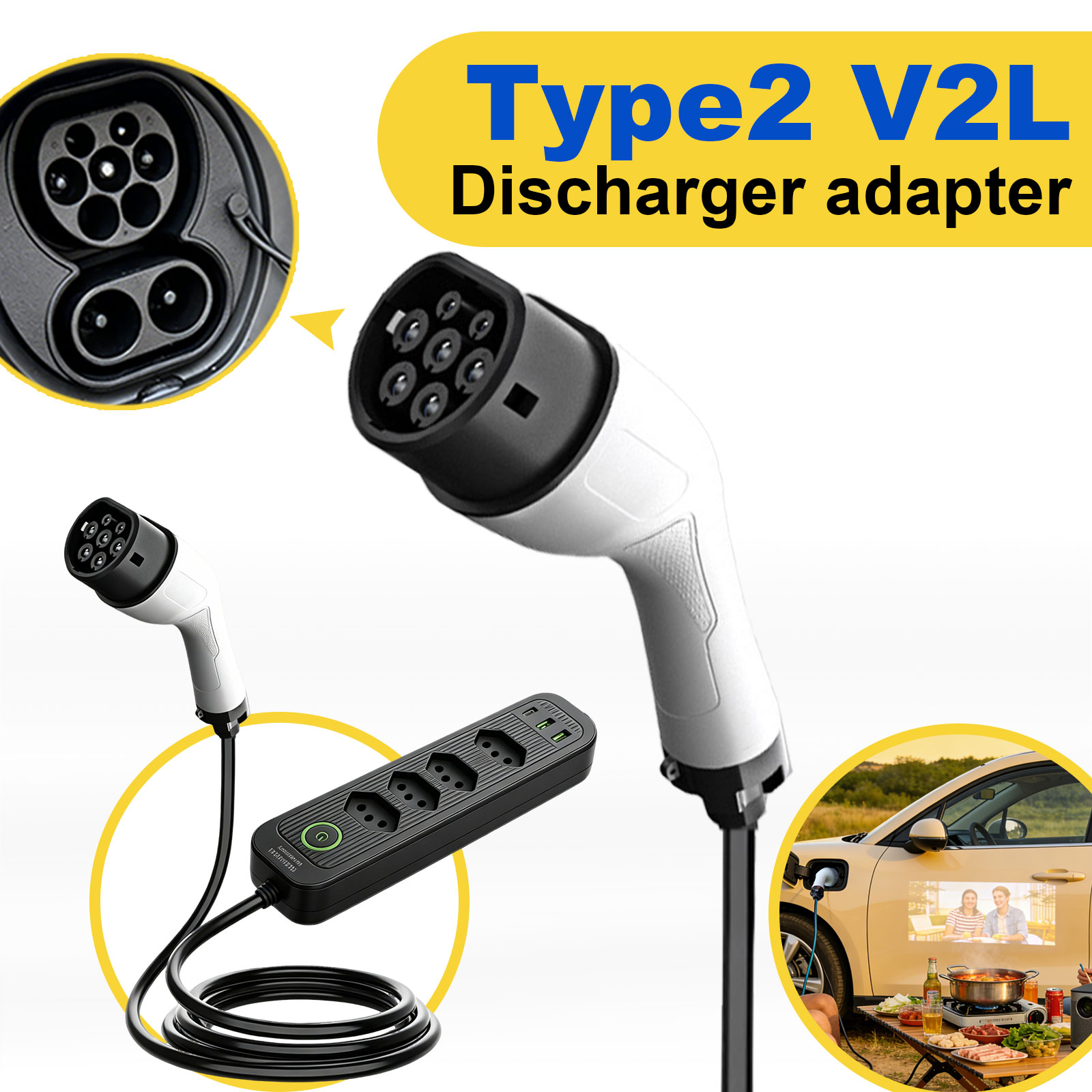 Type2 V2L Discharge Adapter 16 - Outdoor Power Rack 评论和价格