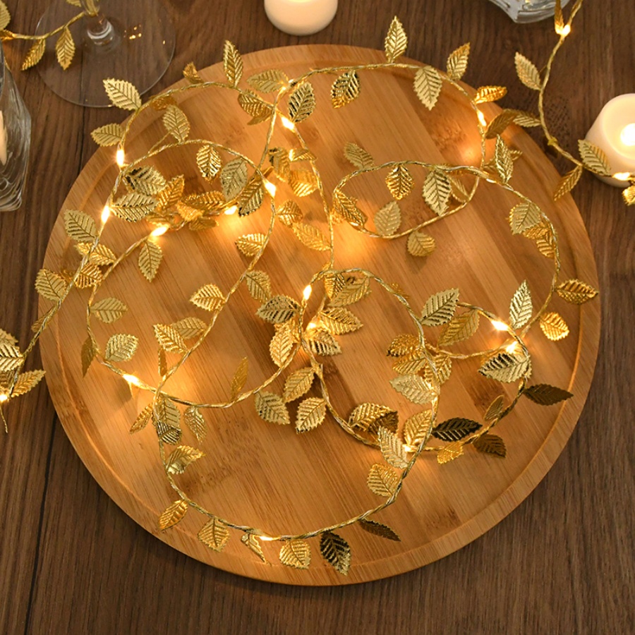 Golden Leaf Rattan Copper Wire - Outdoor Power For Wedding 评论和价格