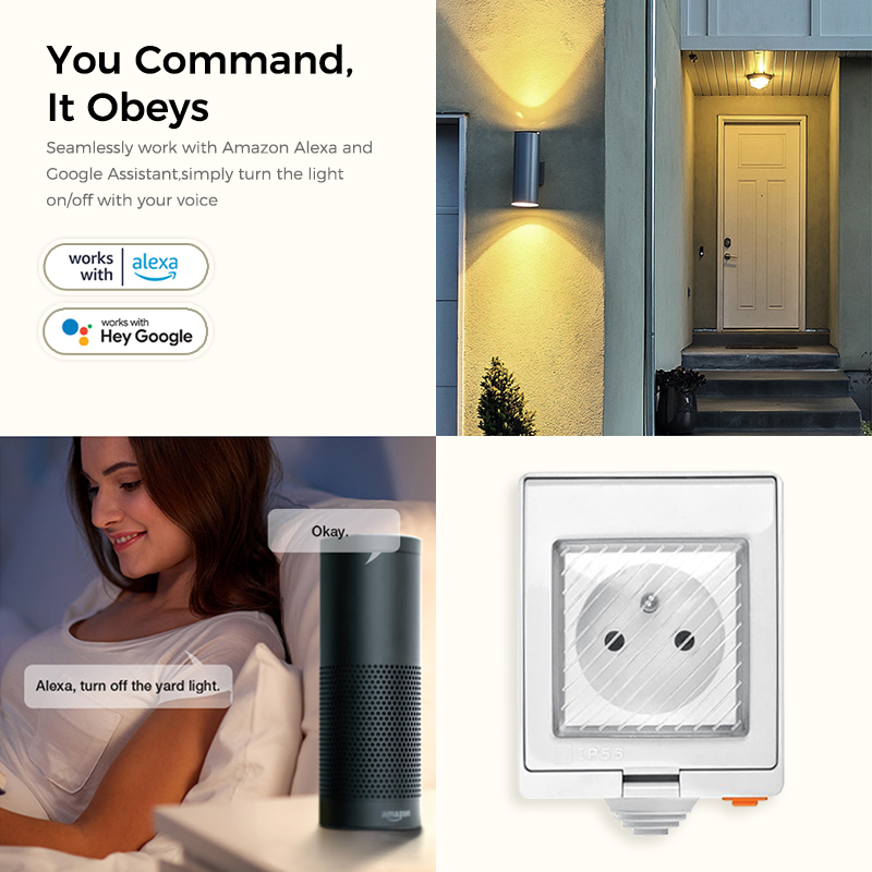 Avoir IP55 Tuya Wifi Electrica - Outdoor Power Outlet With Remote Control 评论和价格