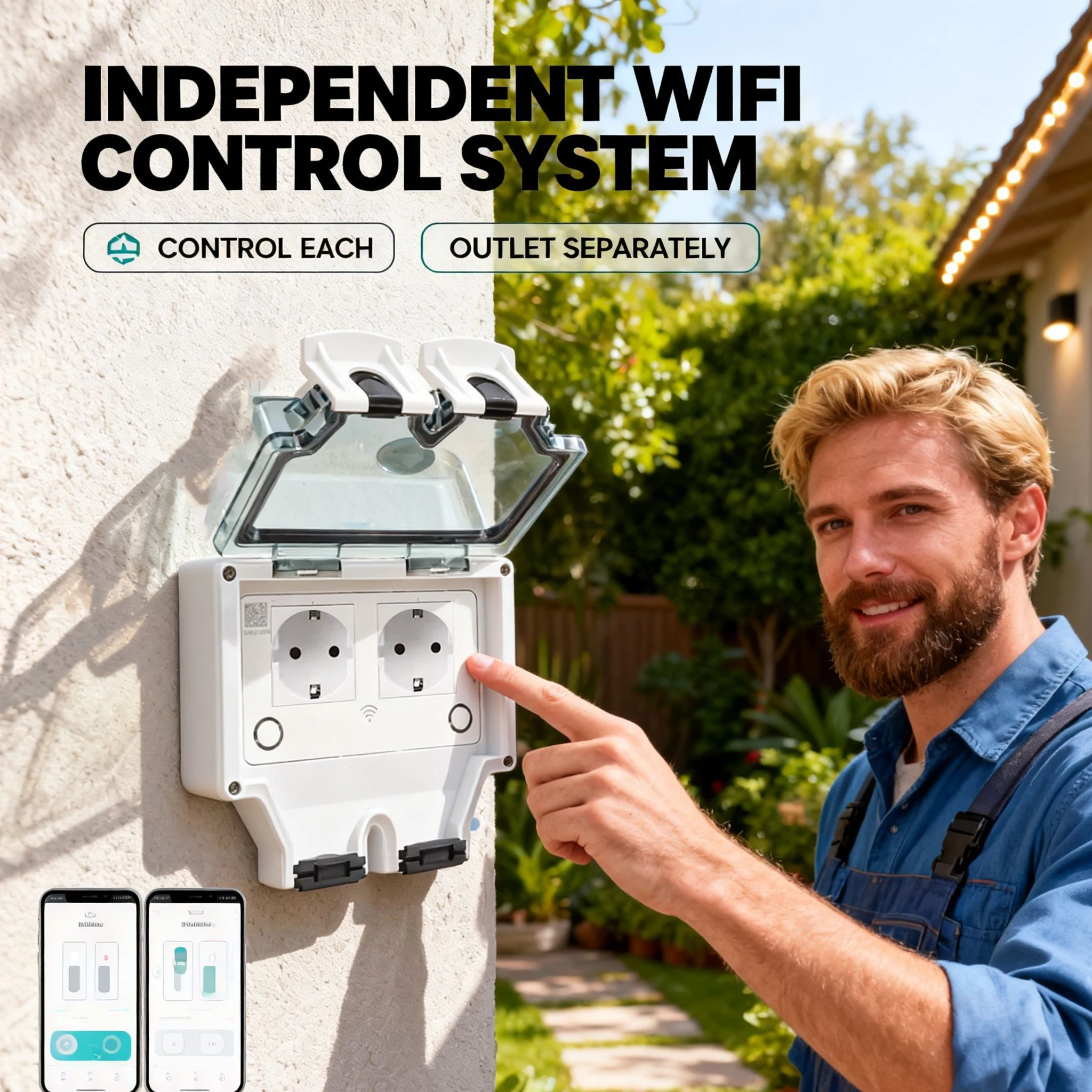 Tuya Waterproof Electrical Wal - Outdoor Power Outlet With Remote Control 评论和价格