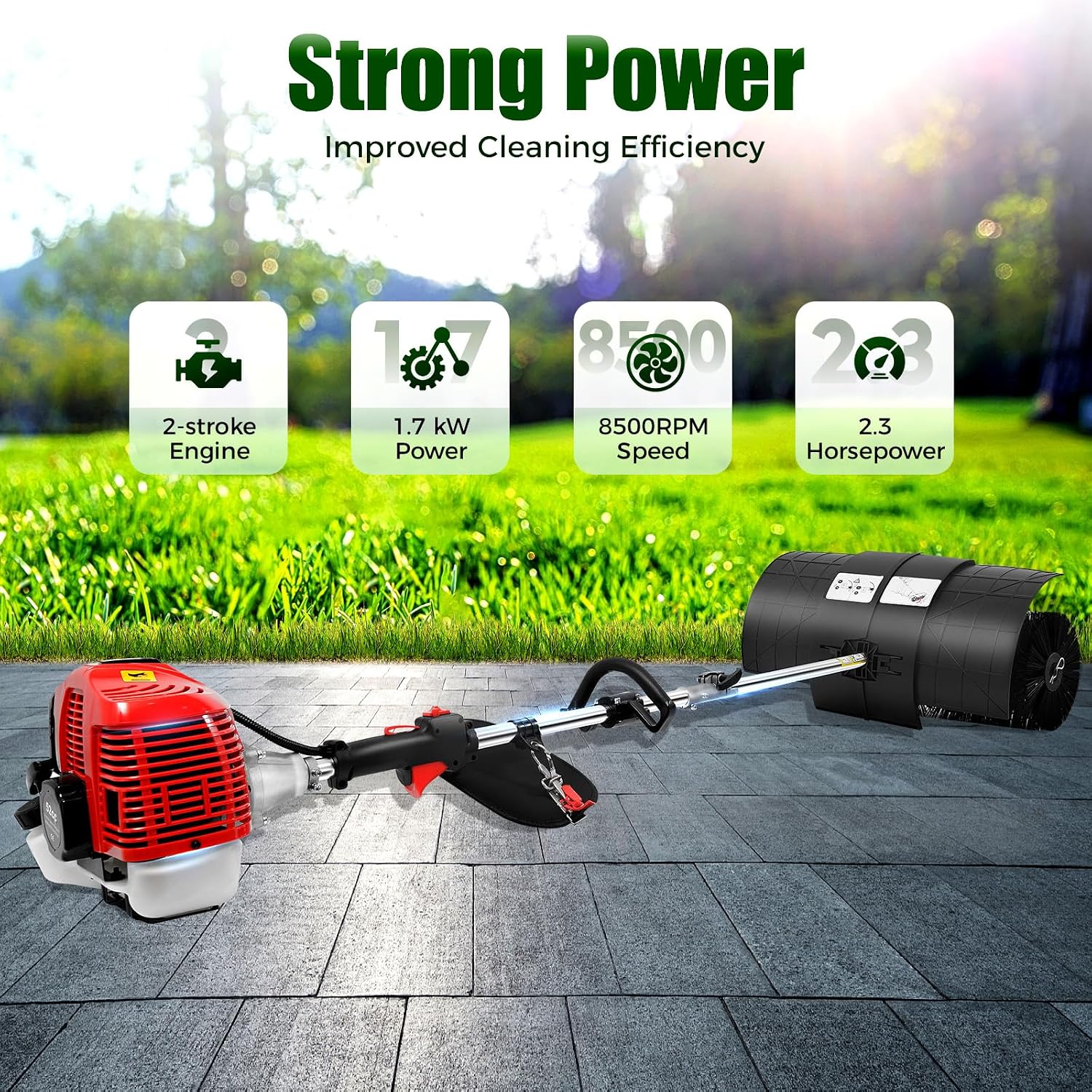 Gas Handheld Sweeper,Outdoor H - Outdoor Power Broom 评论和价格