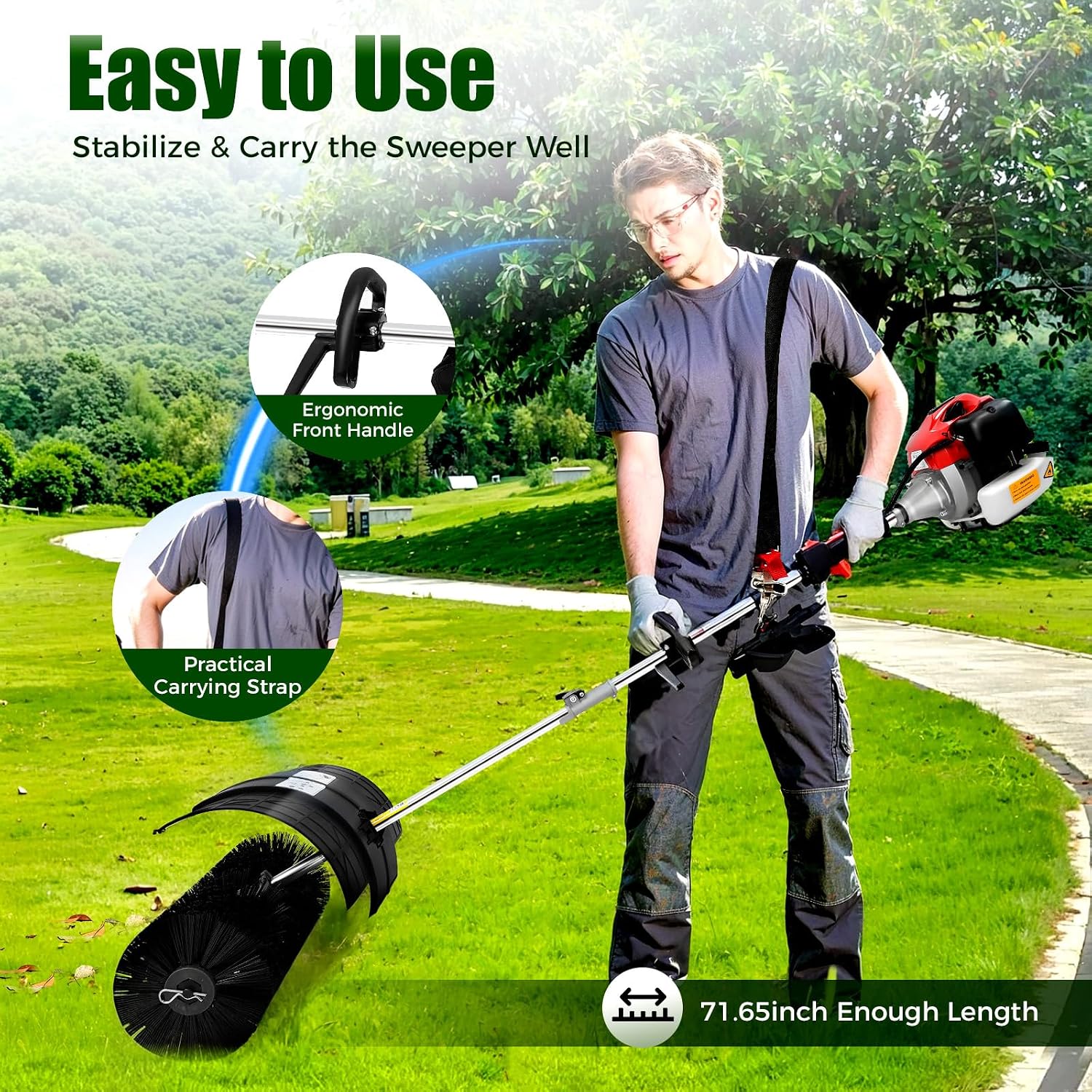 Gas Handheld Sweeper,Outdoor H - Outdoor Power Broom 评论和价格