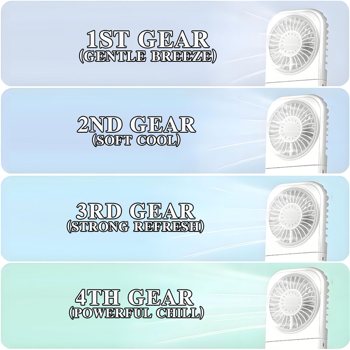 Foldable Handheld Desktop Fan  - Outdoor Power Timer 评论和价格