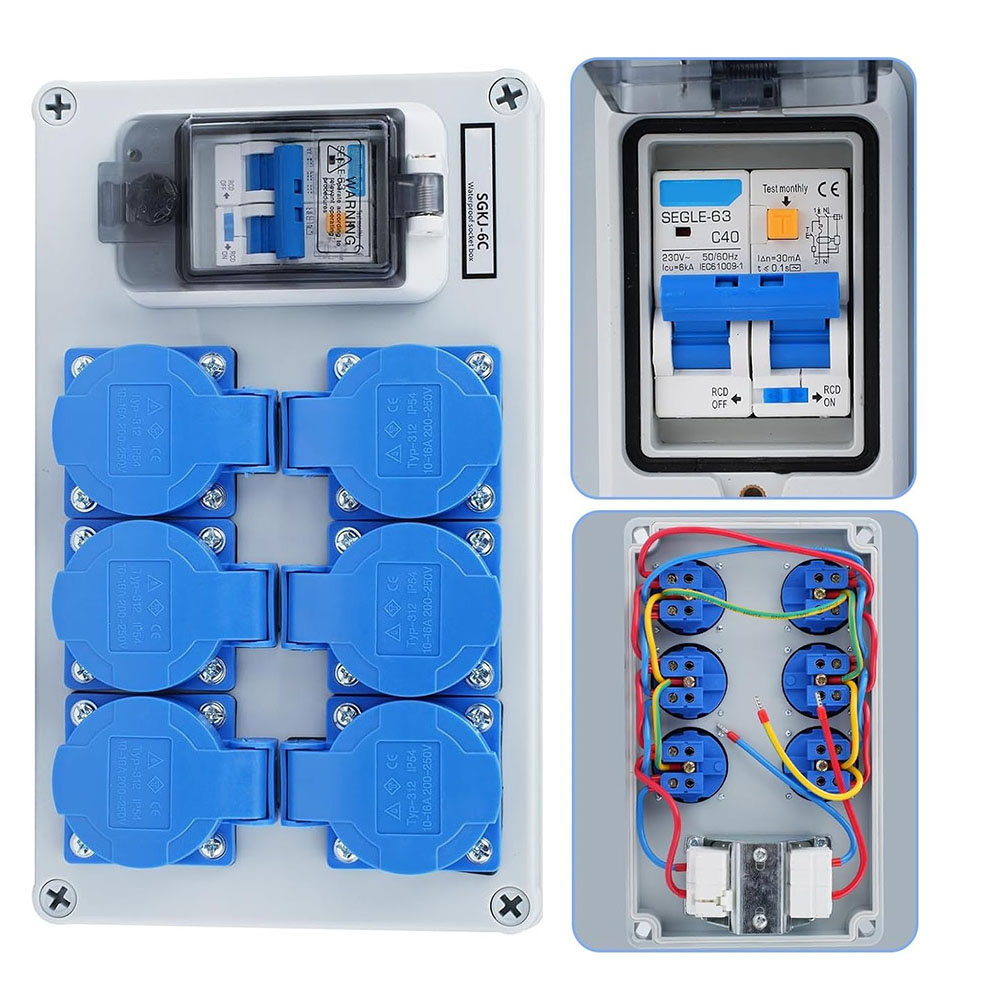 1PC IP54 Wall Mounted 6-Pin Po - Outdoor Power Distributors 评论和价格
